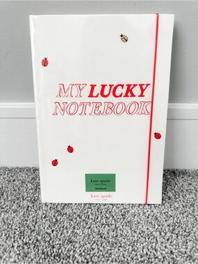 NWT kate spade White Notebook with Red Accents and Ladybug Motif